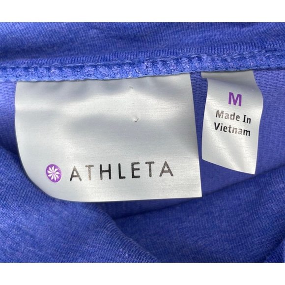 Athleta Sentry Hoodie Long Sleeve Women’s Medium Blue Kangaroo Pocket Thumbholes - Picture 6 of 6